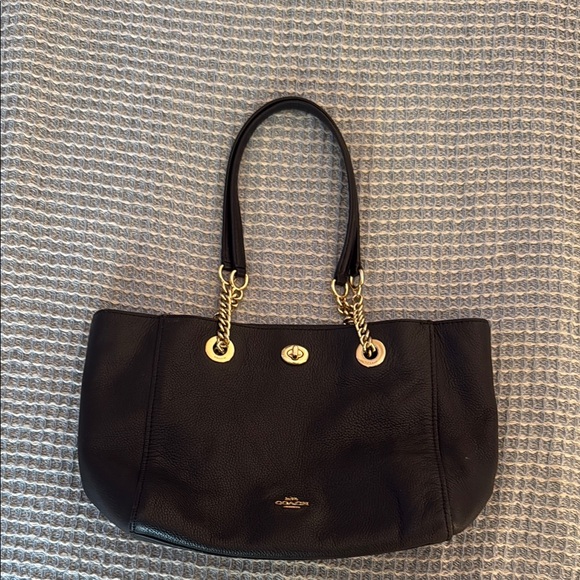 Coach Handbags - Coach Black Leather Tote Bag